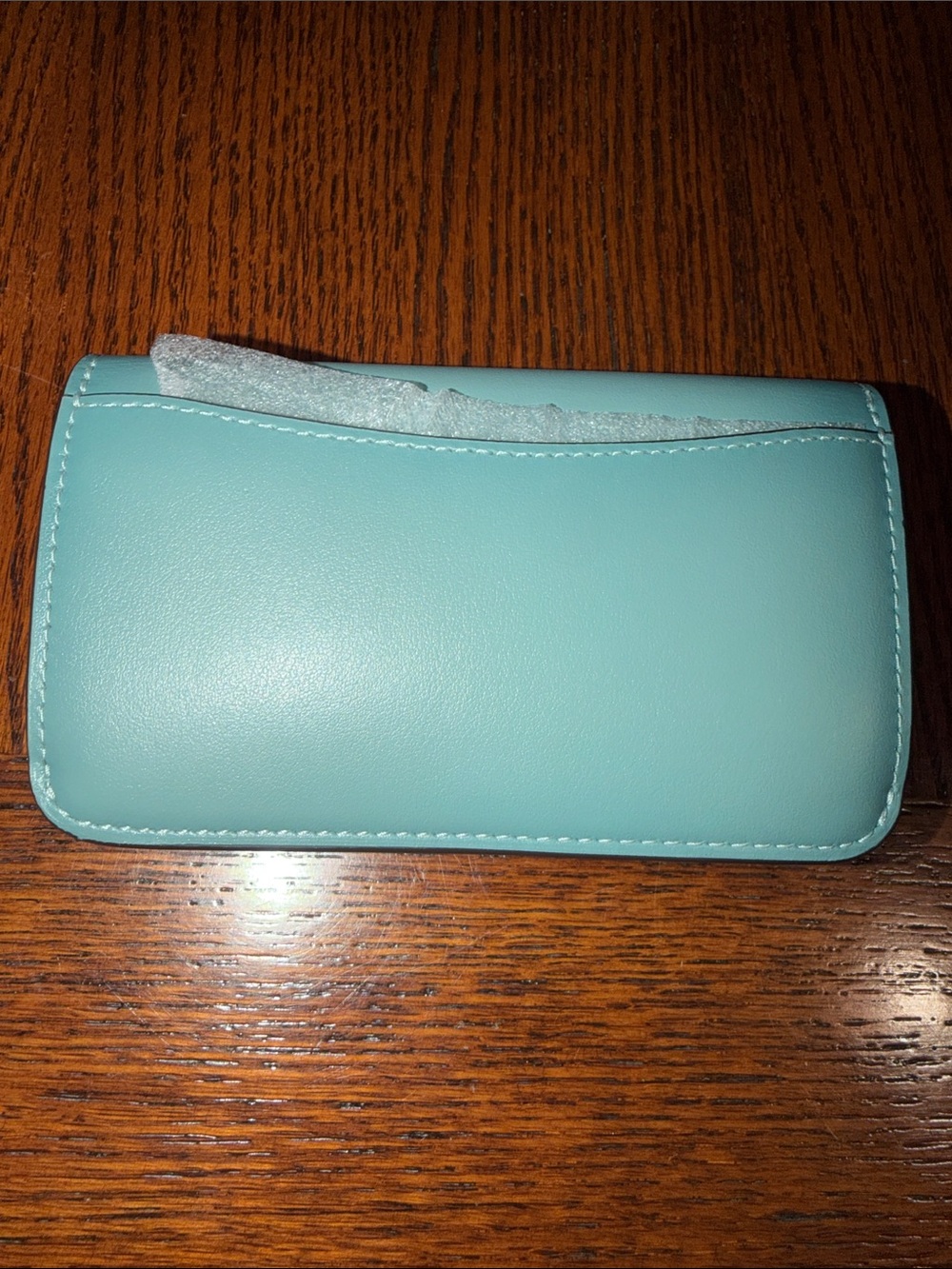 Coach Powder Blue Leather Card Wallet with Silver C Logo - Picture 4 of 6
